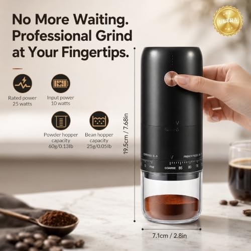 Portable Electric Burr Coffee Bean Grinder