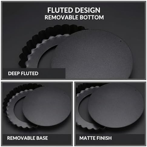6 Pcs Mini Tart Pans with Removable Bottom, 3.9 in Egg Tart Molds Set