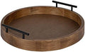 Kate and Laurel Lipton Modern Round Wood Tray, 15.5" Diameter, Rustic