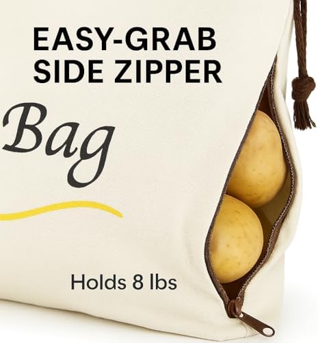 3 Pack Vegetable Storage Bags for Potatoes Onions Garlic, Drawstring