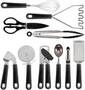COOK WITH COLOR 7-Piece Stainless Steel Gadget Set, Black