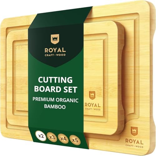 ROYAL CRAFT WOOD Cutting Boards for Kitchen - Chopping Board Set of 2