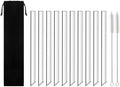 12 mm x 8 inch Reusable Glass Straws, Extra Wide Clear Smoothie Straws