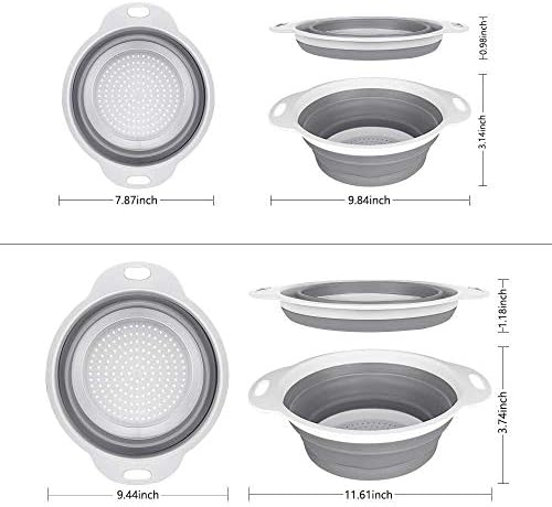 QiMH Collapsible Colander Strainer Set of 4-1 PC 6 Quart Expandable