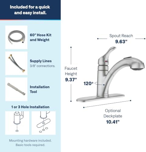 Moen Renzo Stainless Pullout Kitchen Faucet CA87316SRS