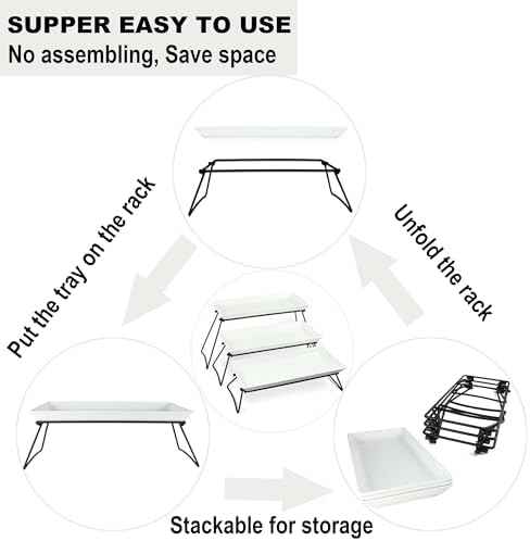 Czlizdyt Extra Large 3 Tier Serving Tray Set, 24x22x9.7 inch Cupcake
