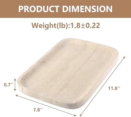 Marble Vanity Tray, Beige Stone