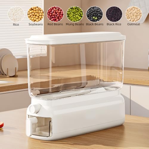 JOYZAN Slim Rice Dispenser 11Lbs Clear Airtight Rice Storage