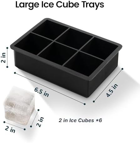 Silicone Ice Cube Tray with Lid, 2 Pack Ice Cube Trays for Freezer