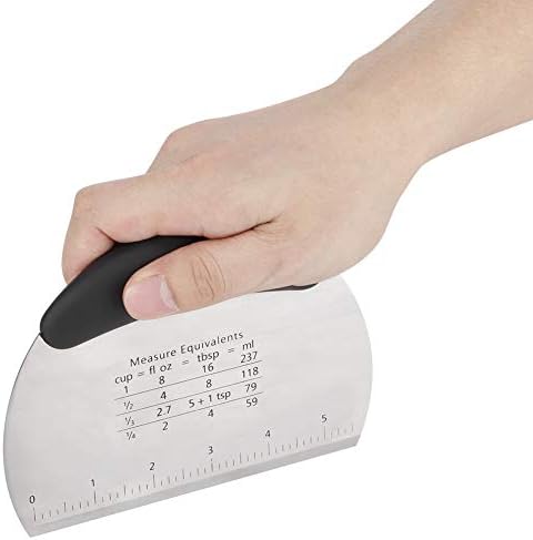 Bench Dough Scraper Cutter, Stainless Steel Dough Pastry Scraper