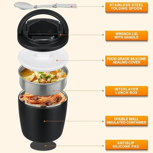 MAXSO Lunch Container 40 oz for Adults Stainless Steel Vacuum