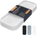 Silicone Organizer Tray, Soap and Sponge Holder, 2 Pack, White