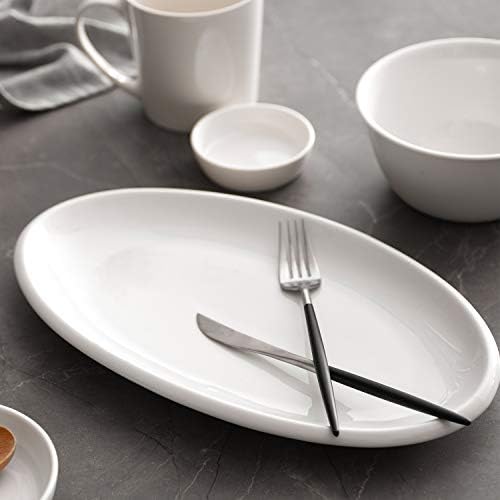 DOWAN 14" Serving Platters for Entertaining, Oval White Serving