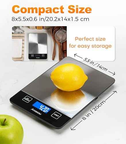 Atogou Food Scale Rechargeable - 33lb Digital Kitchen Scale Ounces
