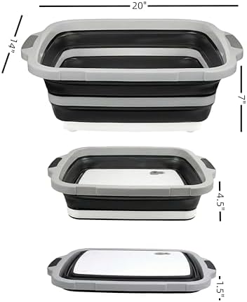 XL BBQ Prep Tub with Lid, Portable Collapsible BBQ Prep Tub with
