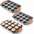 3 Pack Mini Cheesecake Pan, 12-Cup Nonstick Carbon Steel