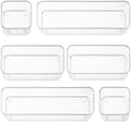 primebox Six Pieces - Clear Plastic Drawer Organizer Bins - Stackable