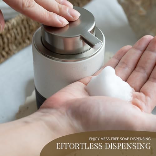 EMPO Ceramic Embossed Press Foam Hand Soap Dispenser - 300ml Large