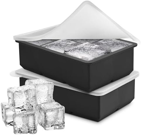 Silicone Ice Cube Tray with Lid, 2 Pack Ice Cube Trays for Freezer