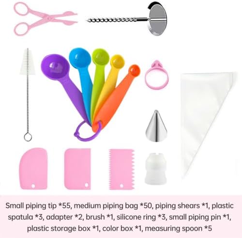 120PCs Piping Bags and Tips Set, Cake Decorating Kit for Beginner &