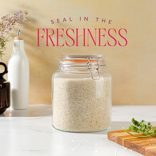 kitchentoolz Half Gallon Glass Large Mason Jars with Airtight Lid