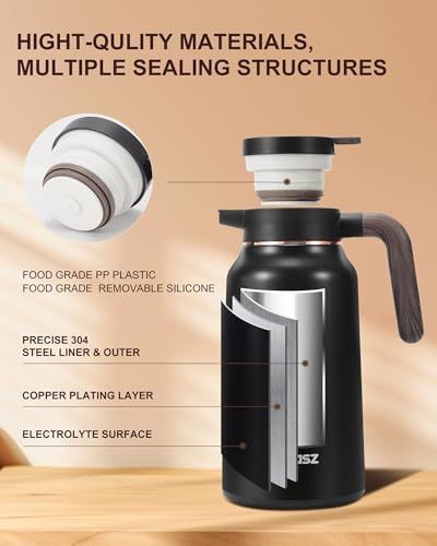 Thermal Coffee Carafe 70 oz - 12 Hour Hot Stainless Steel Thermal
