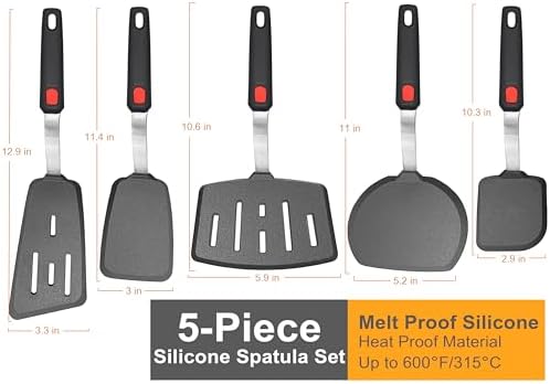 Mixed 5 Piece Silicone Spatula Set