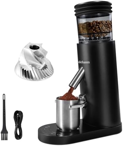 Coffee Grinder, Rechargeable Conical Burr Mill, 60 Settings, Black