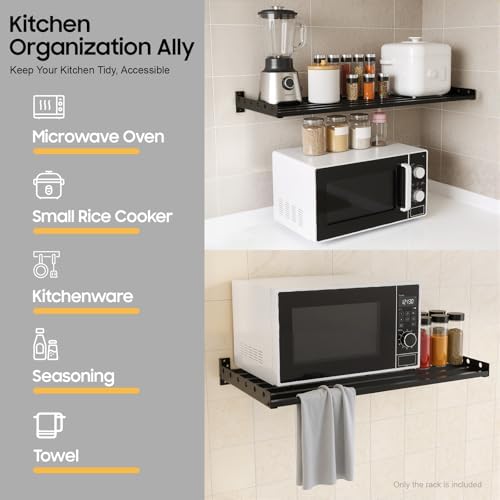 23.6 x 13.8 Inch Stainless Steel Microwave Wall Shelf
