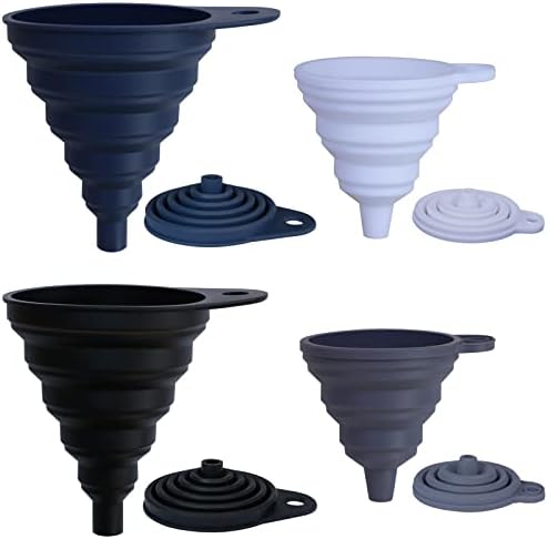 KongNai Collapsible Silicone Funnels 4 Pack + Silicone Funnels 4 Pack