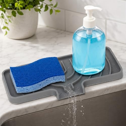 GUUKIN 10" Sink Caddy Sponge Holder, Grey