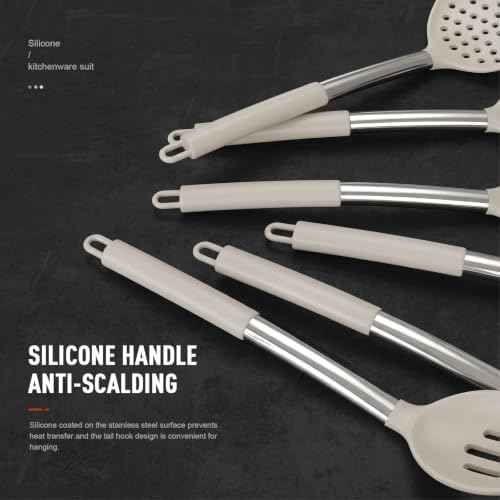 oannao Silicone Cooking Utensils Set, Khaki
