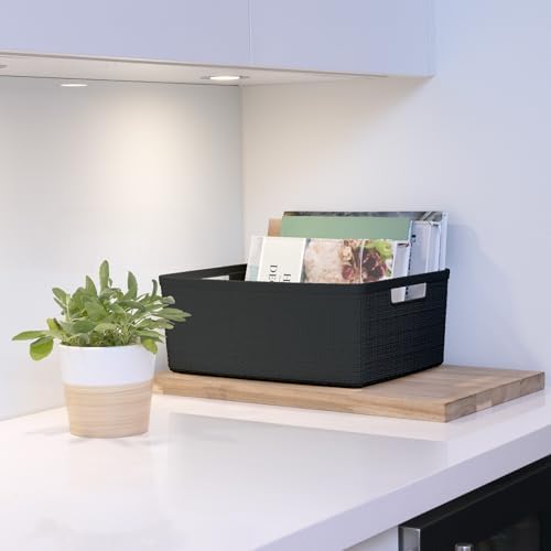 Curver 6-Pack 12L Plastic Storage Baskets, Black