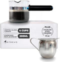 Espresso Carafe Glass Replacement - 4 Cup. Fits Most Espresso