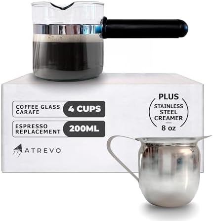 Espresso Carafe Glass Replacement - 4 Cup. Fits Most Espresso