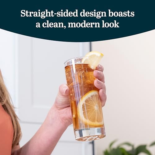 Libbey Aspen Highball Drinking Glasses Set of 4, 10.5 Oz, Clear