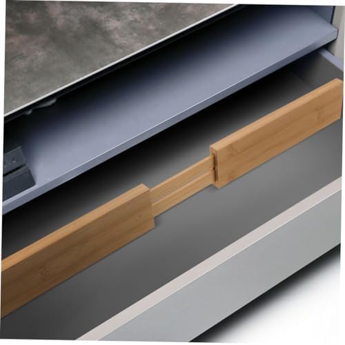2pcs Bamboo Drawer Dividers Kitchen Organizer for Utensils Compact and