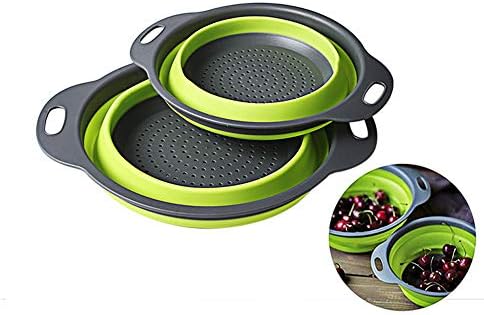 Foldable Kitchen Colander, Silicone Strainer for Vegetables Fruits