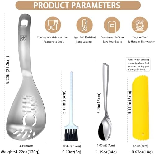 5 in 1 Multifunction Cooking Spoon,304 Stainless Steel Egg Slotted