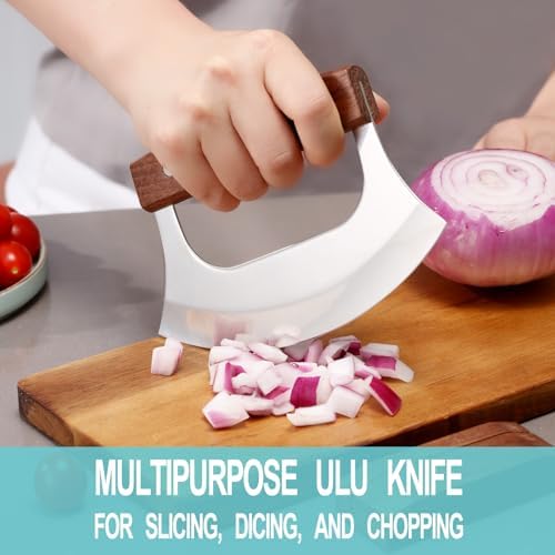 Coowolf Ulu Knife with Stand