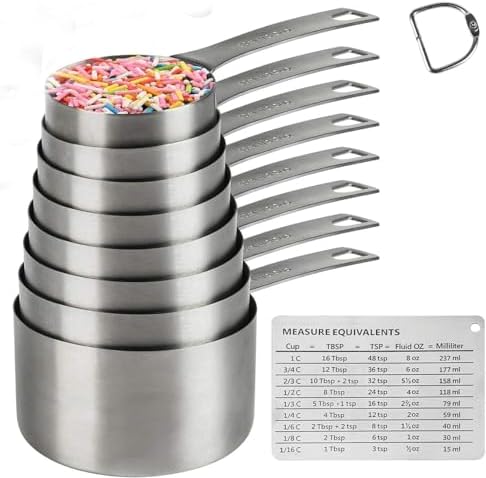 Measuring Cups Set, 18/8 Stainless Steel Measuring Cups Set with