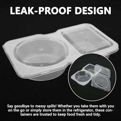 Lotusland 20PCS Double Compartment Condiment Container, Portable