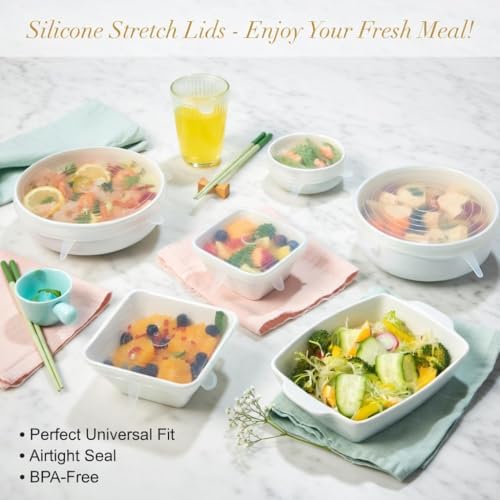 Reusable Silicone Food Storage Lids, 6 Pack