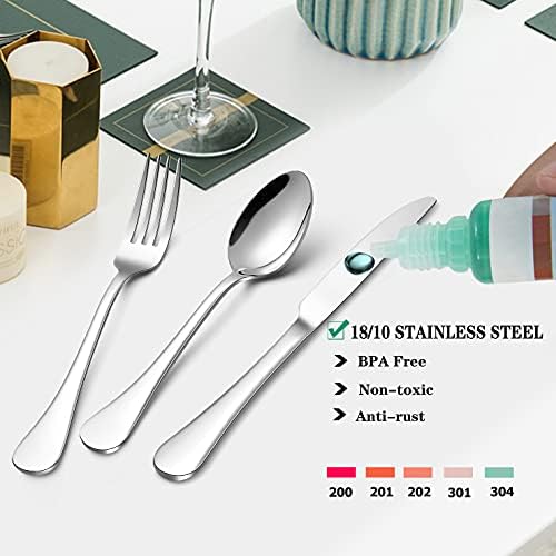 LIANYU Silverware 18/10 Stainless Steel, Flatware Cutlery Set Service for 8