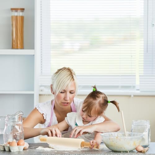Silicone Rolling Pin Xmas Dough Roller Pin with Wood Handle