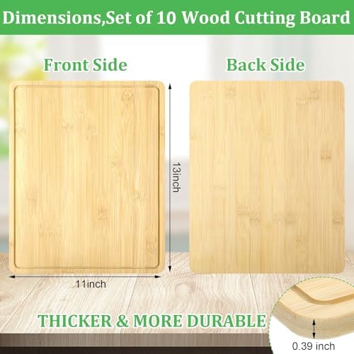 Eaasty 10 Pieces Bamboo Cutting Boards Set Bamboo Chopping Board Bulk