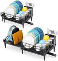 TOOLF Large Expandable Dish Drying Rack, Black
