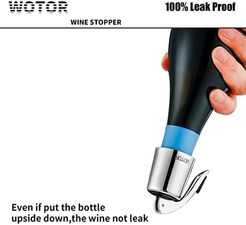 WOTOR Stainless Steel Wine Bottle Stoppers with Silicone, Silver