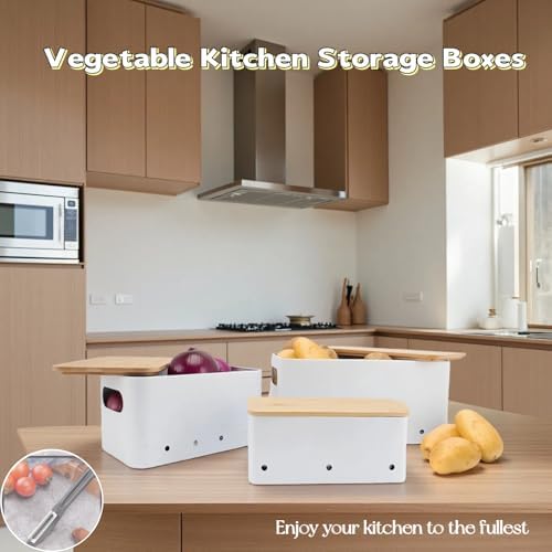 Modern kitchen storage container, stacked metal storage box, 3-piece