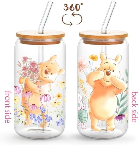 Pooh Bear Frosted Cups, Honey Bear Cup Gift for Women, Gifts for
